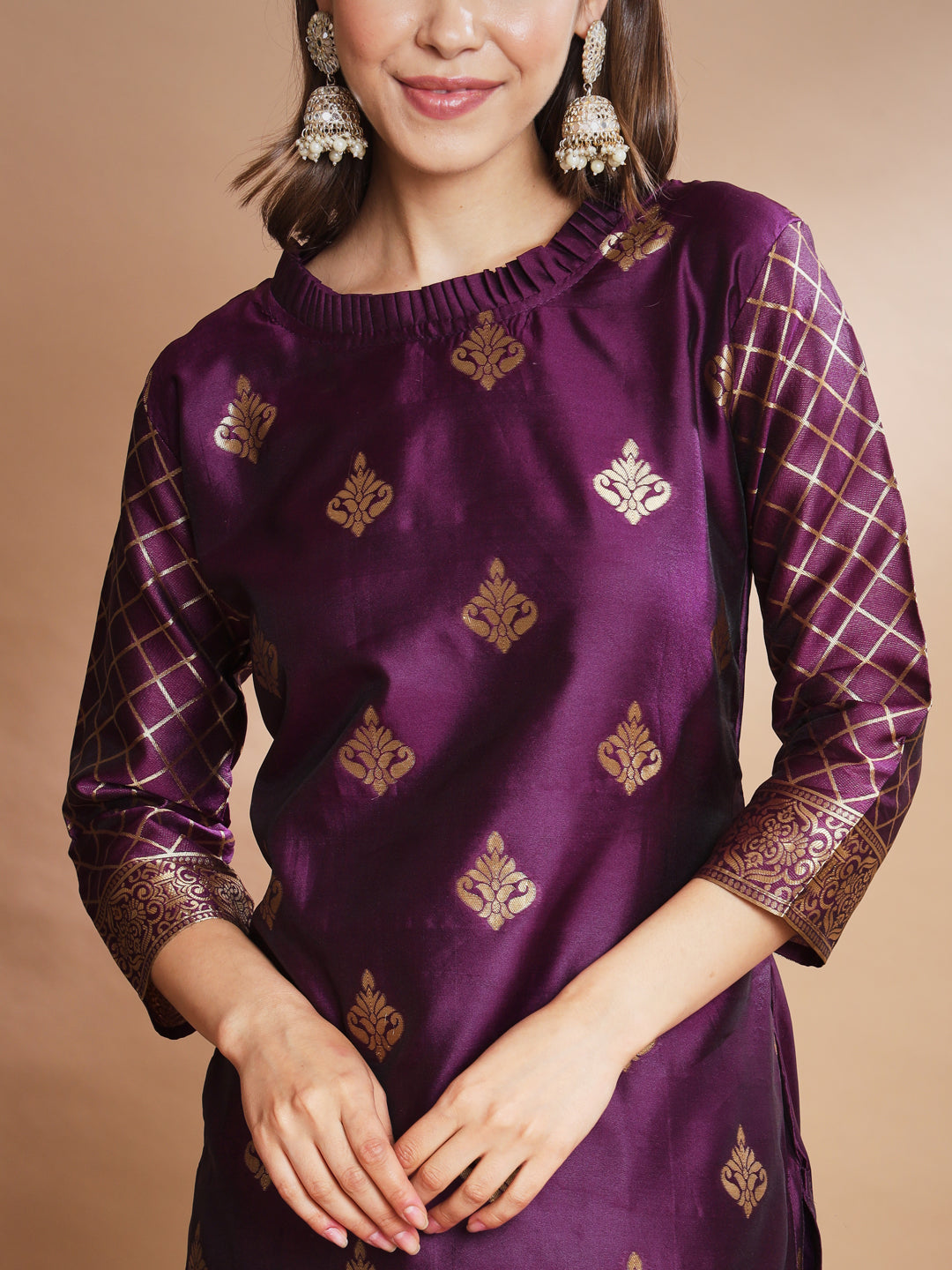 VredeVogel Cotton Silk Kurta and Pant Set with Banarasi Silk Dupatta