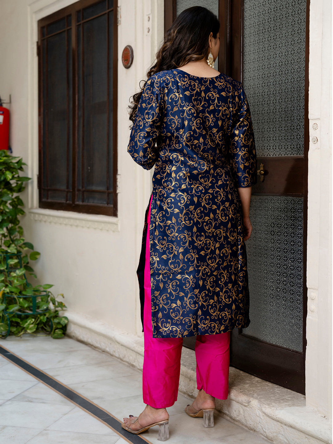 Kanishka Cotton Silk Jacquard Kurta Pant & Banarasi Dupatta Set – Elegant Party Wear Outfit