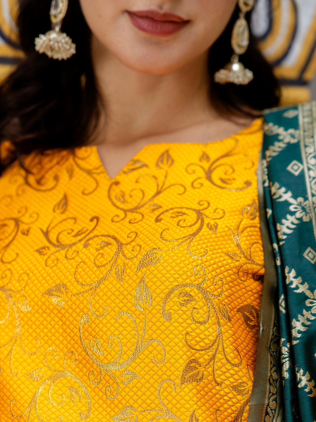 Kanishka Cotton Silk Jacquard Kurta Pant & Banarasi Dupatta Set – Elegant Party Wear Outfit