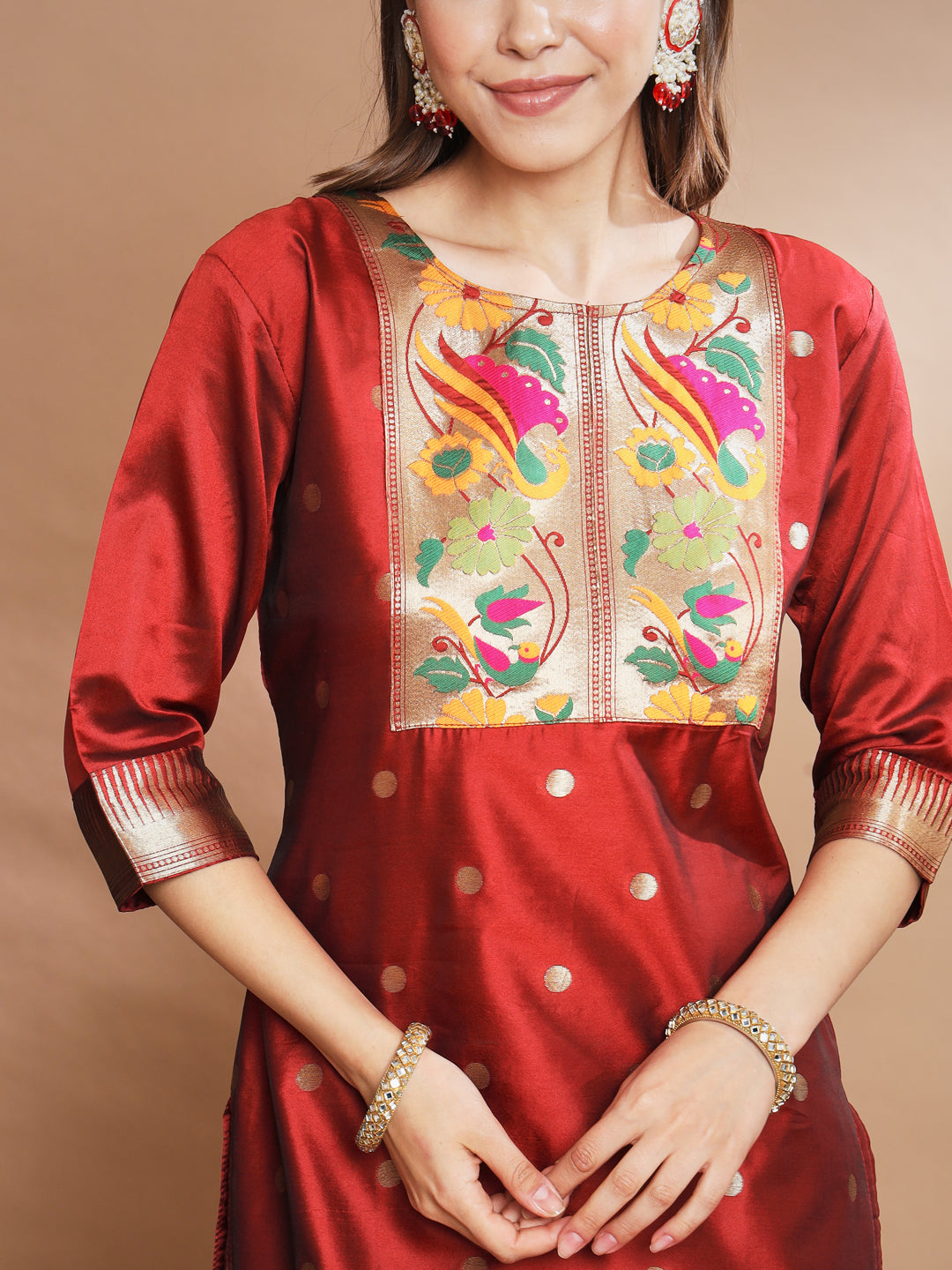 VredeVogel Cotton Silk Jacquard Kurta Pant With Banarasi Silk dupatta