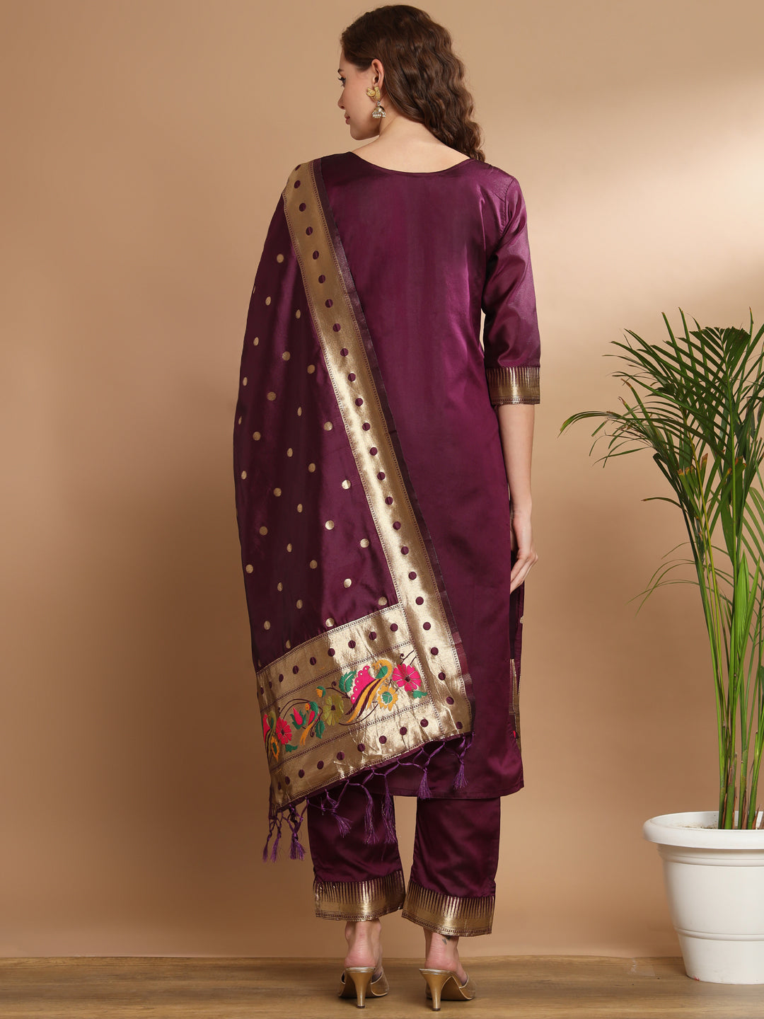 VredeVogel Cotton Silk Jacquard Kurta Pant With Banarasi Silk dupatta