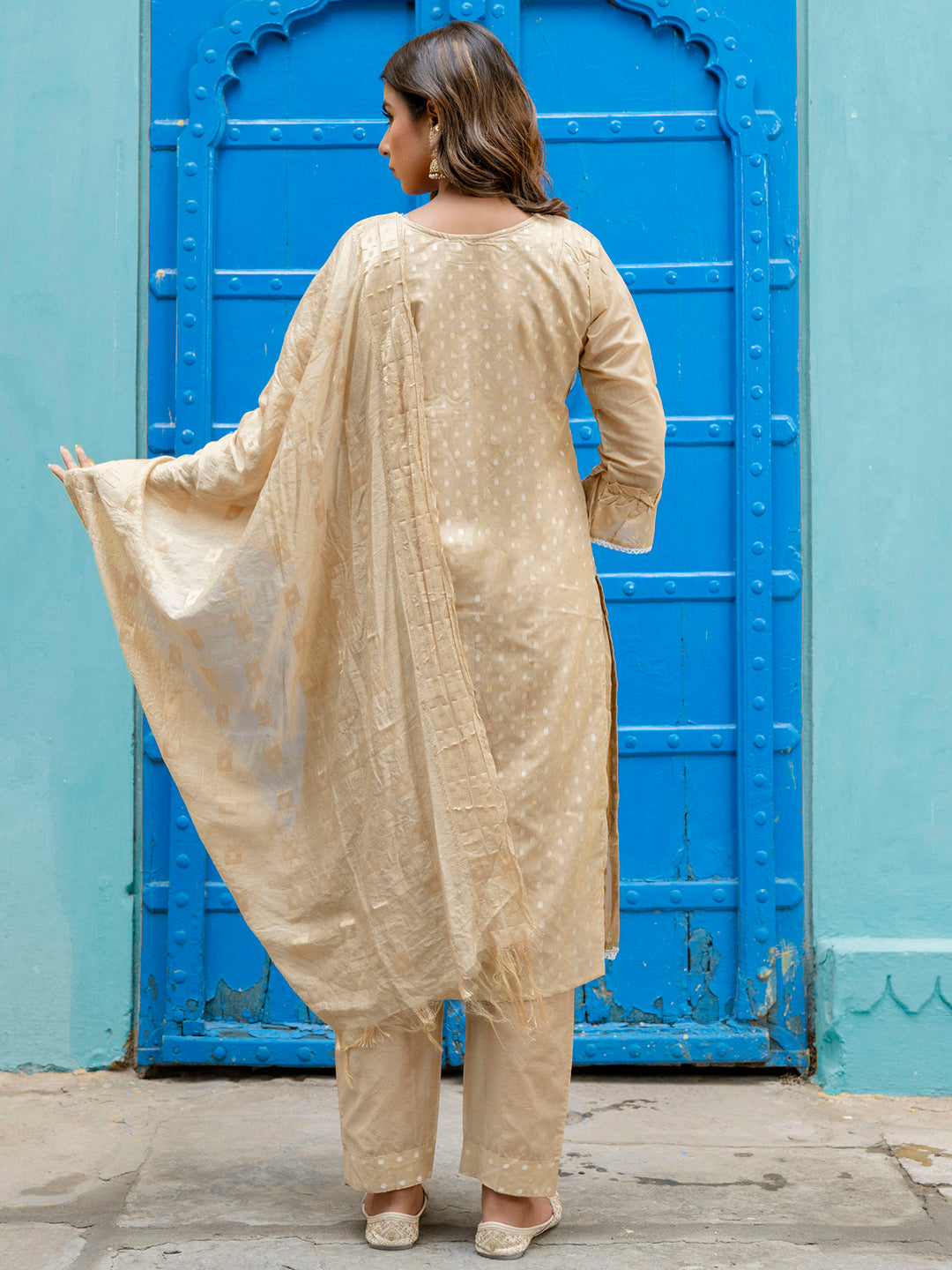 Varnika Chanderi Silk Kurta Set: Coding Embroidery, Party Wear Elegance