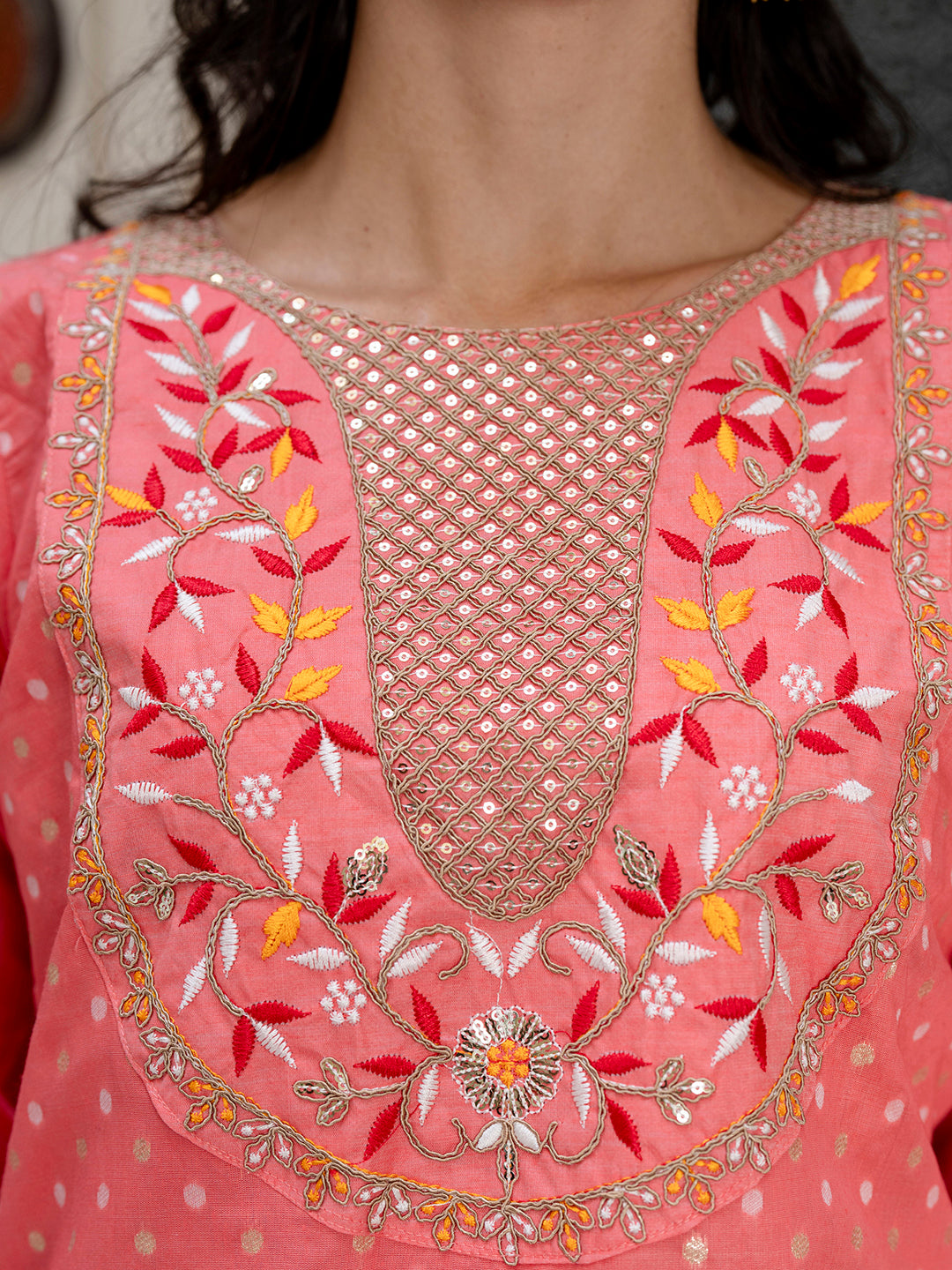 Varnika Chanderi Silk Kurta Set: Coding Embroidery, Party Wear Elegance