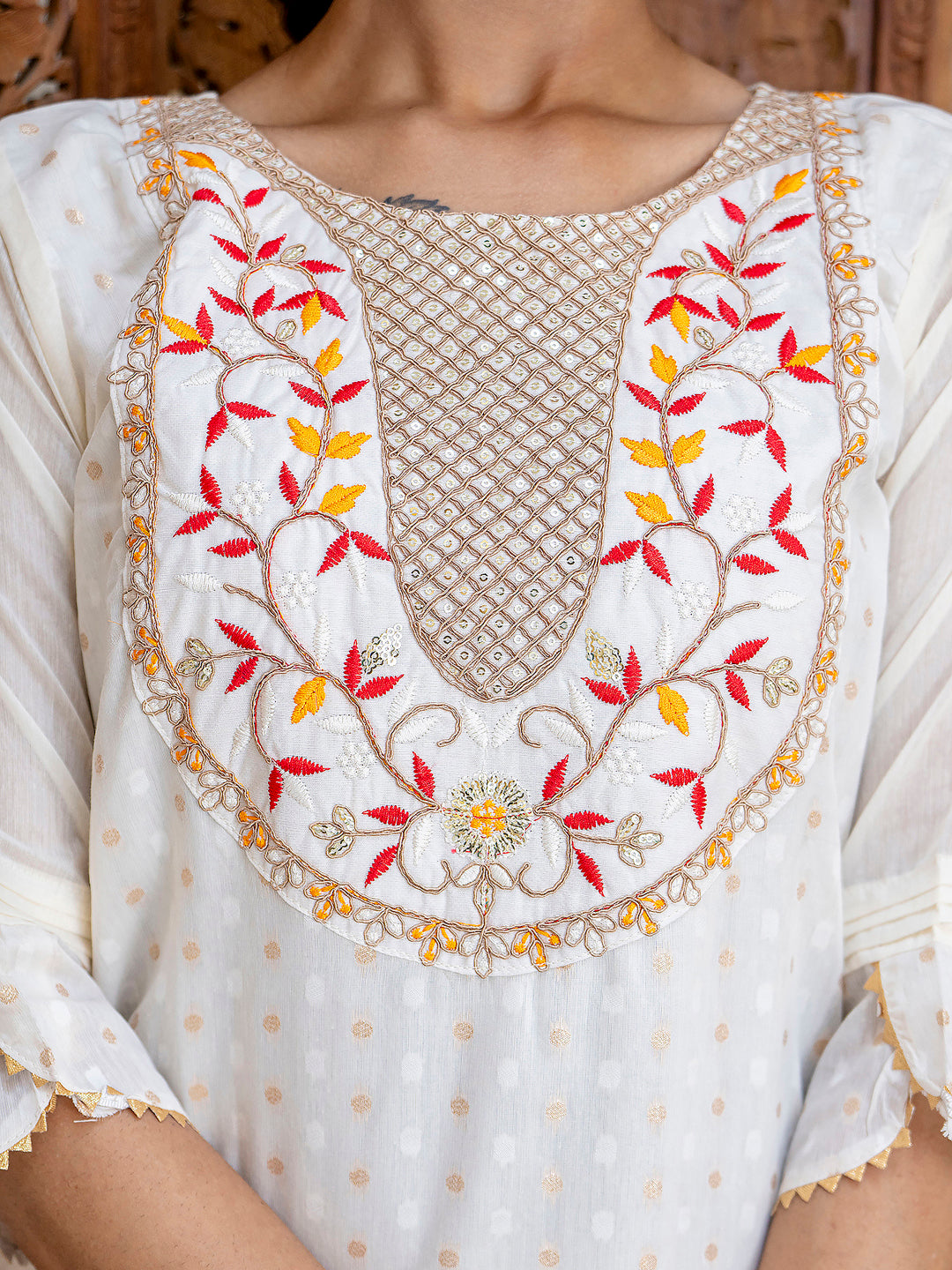 Varnika Chanderi Silk Kurta Set: Coding Embroidery, Party Wear Elegance