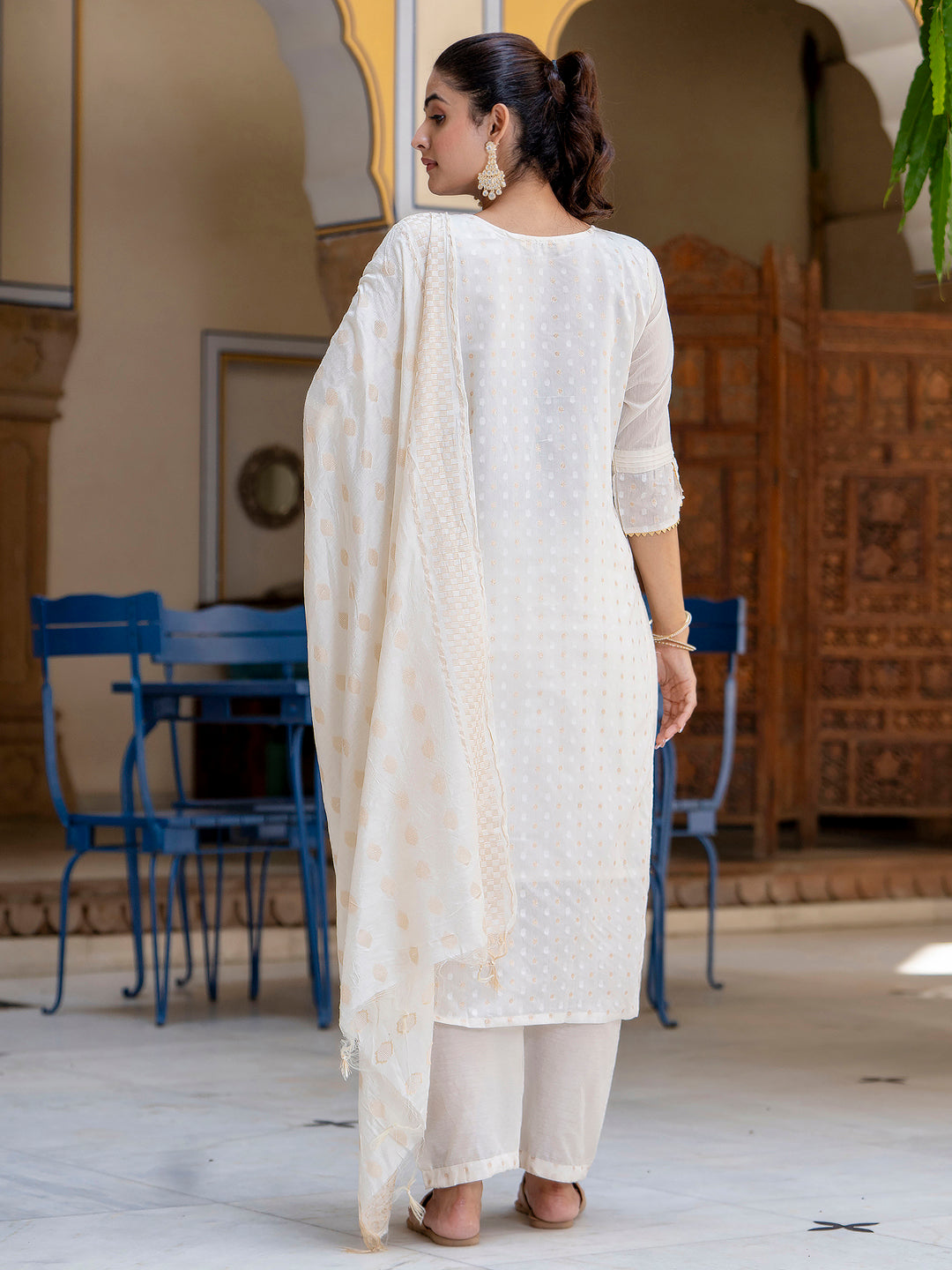 Varnika Chanderi Silk Kurta Set: Coding Embroidery, Party Wear Elegance