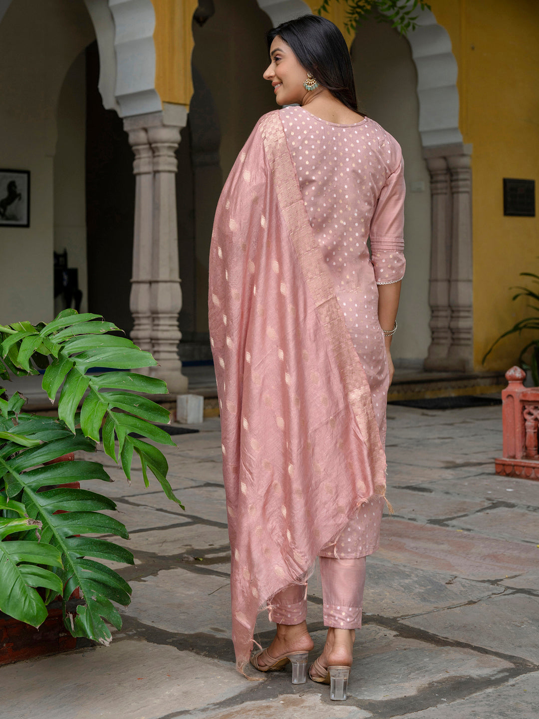 Varnika Chanderi Silk Kurta Set: Coding Embroidery, Party Wear Elegance