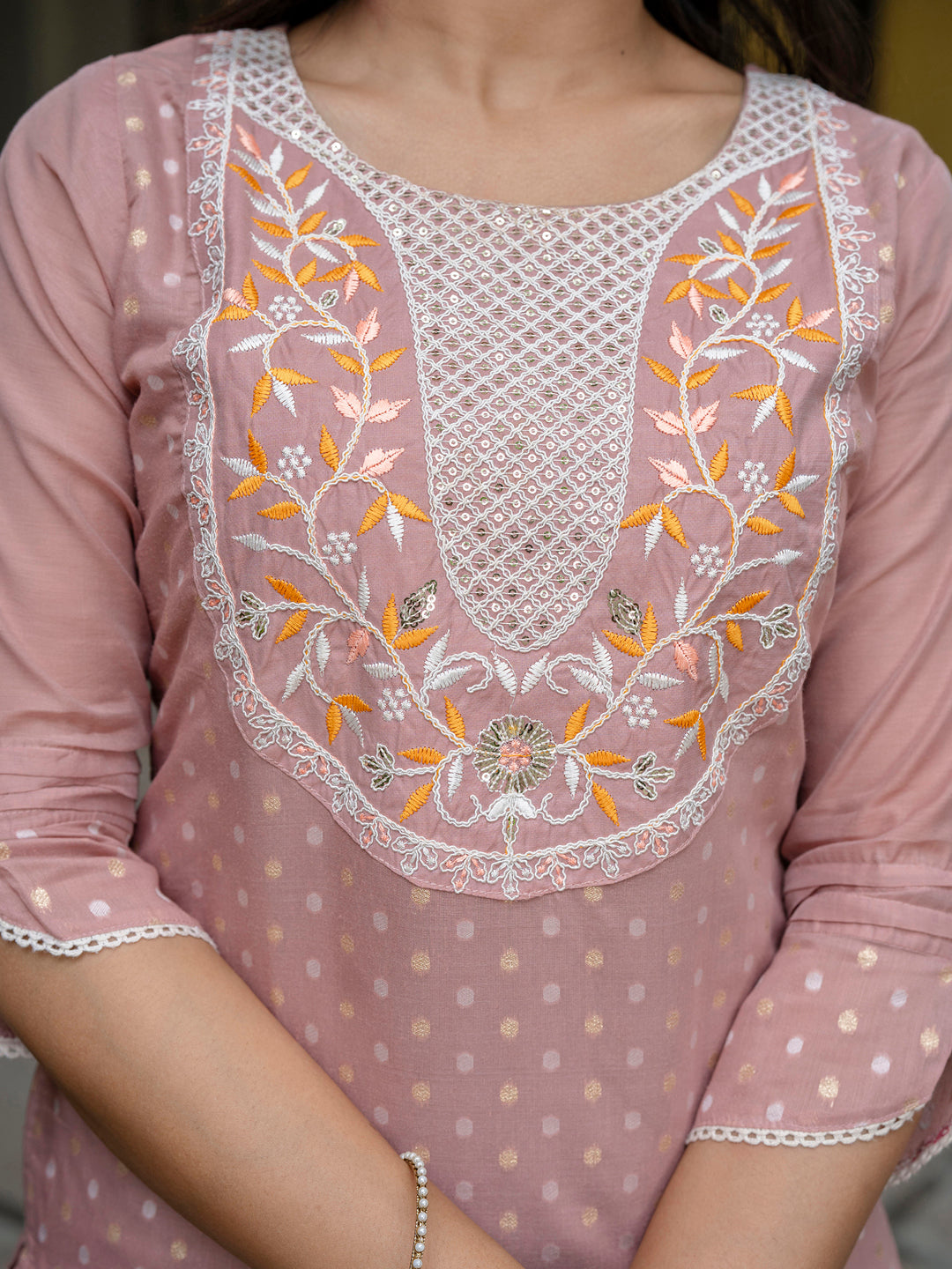 Varnika Chanderi Silk Kurta Set: Coding Embroidery, Party Wear Elegance