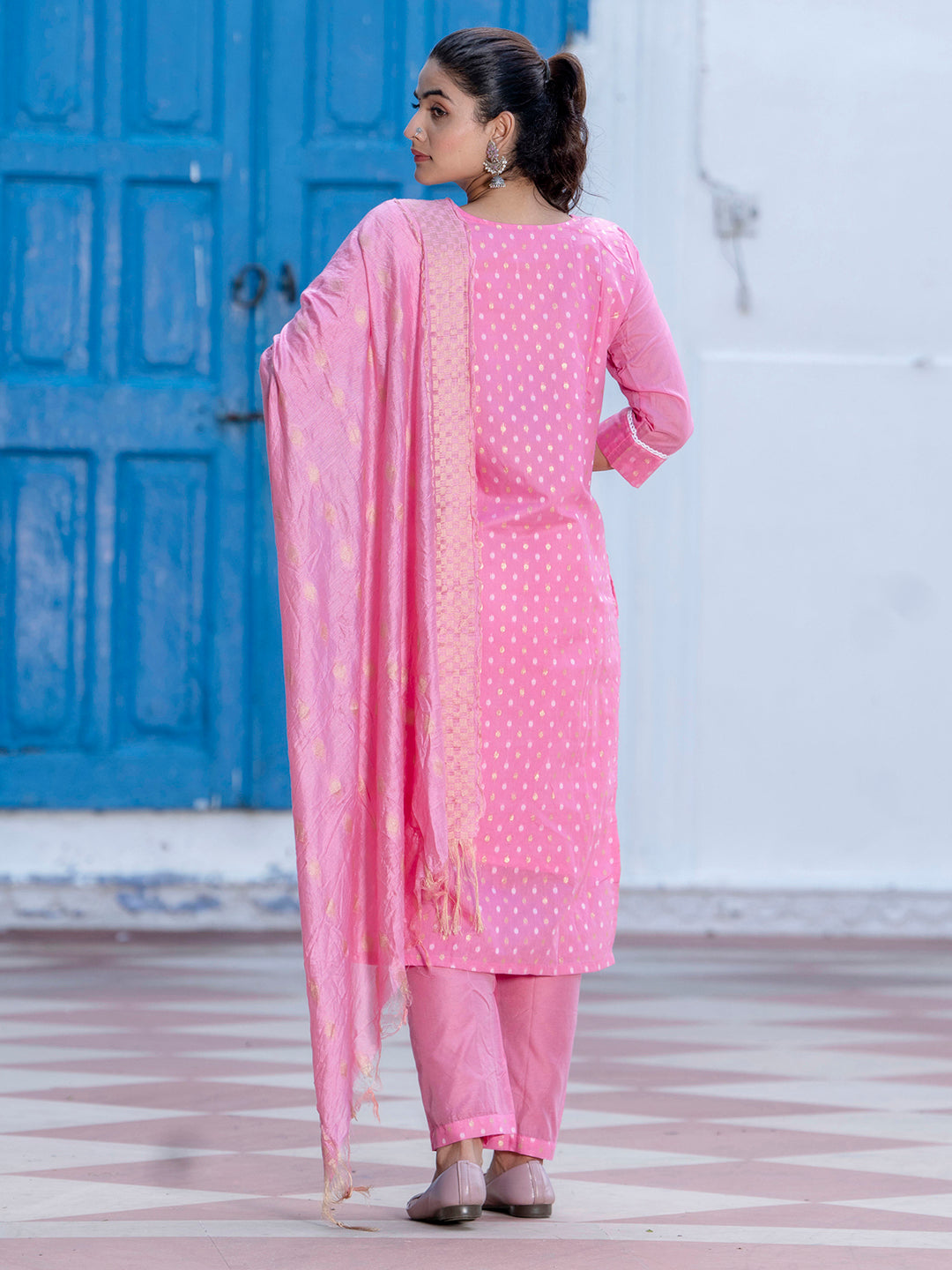 Varnika Chanderi Silk Kurta Set: Coding Embroidery, Party Wear Elegance