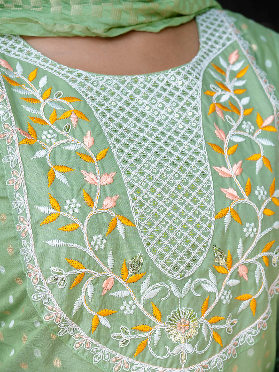 Varnika Chanderi Silk Kurta Set: Coding Embroidery, Party Wear Elegance