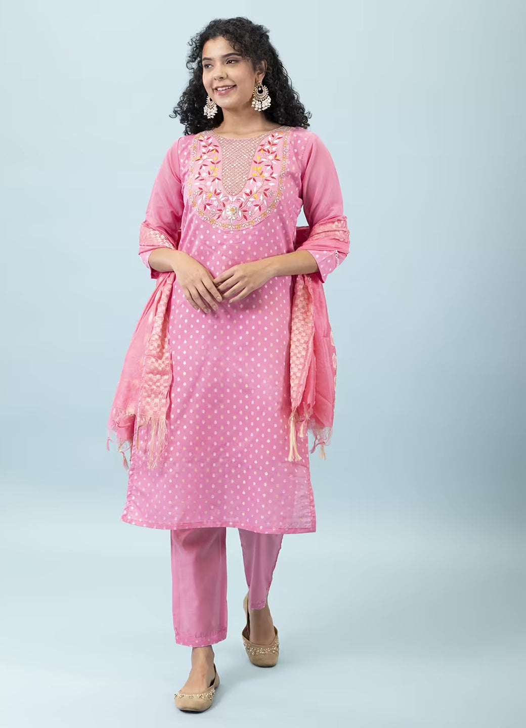 Varnika Chanderi Silk Kurta Set: Coding Embroidery, Party Wear Elegance