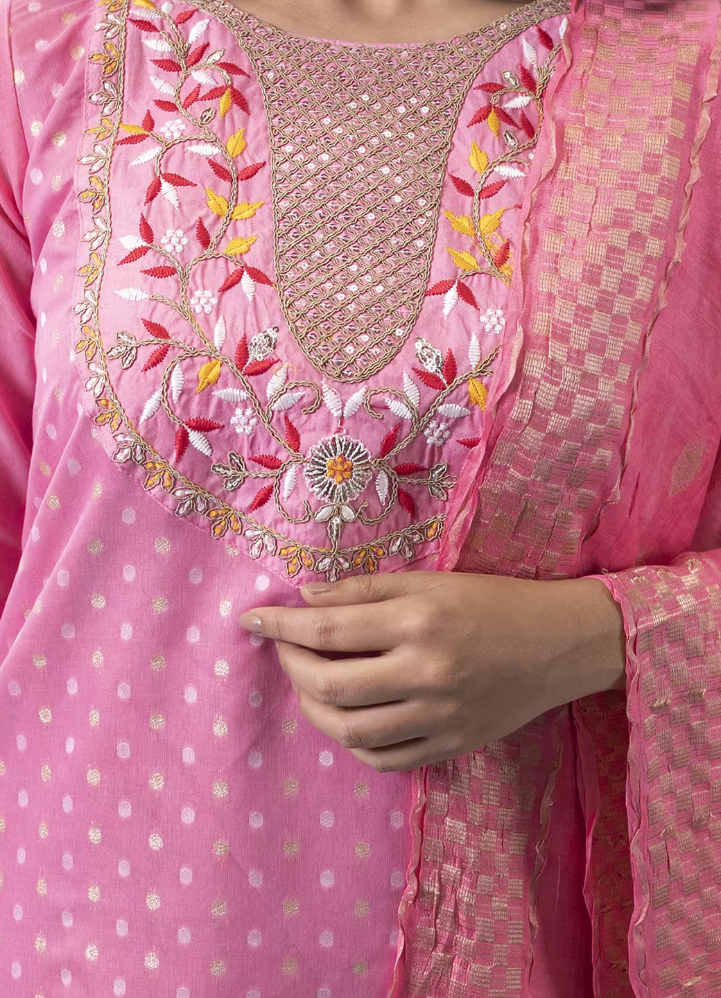 Varnika Chanderi Silk Kurta Set: Coding Embroidery, Party Wear Elegance