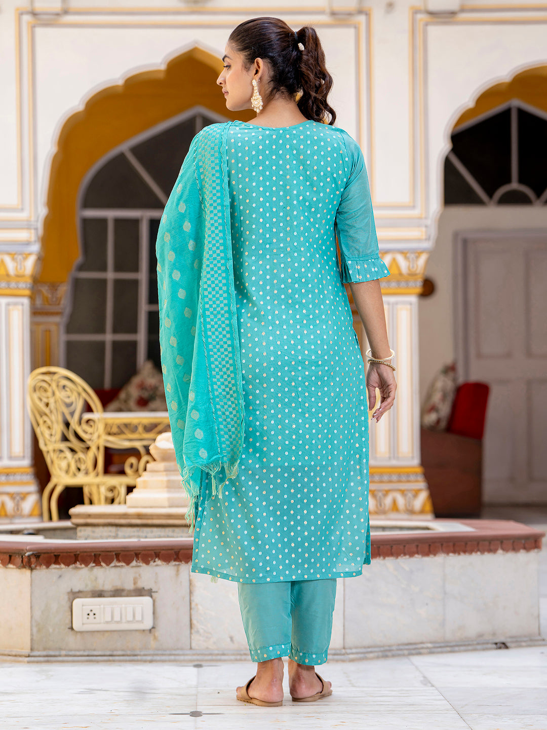 Varnika Chanderi Silk Kurta Set: Coding Embroidery, Party Wear Elegance