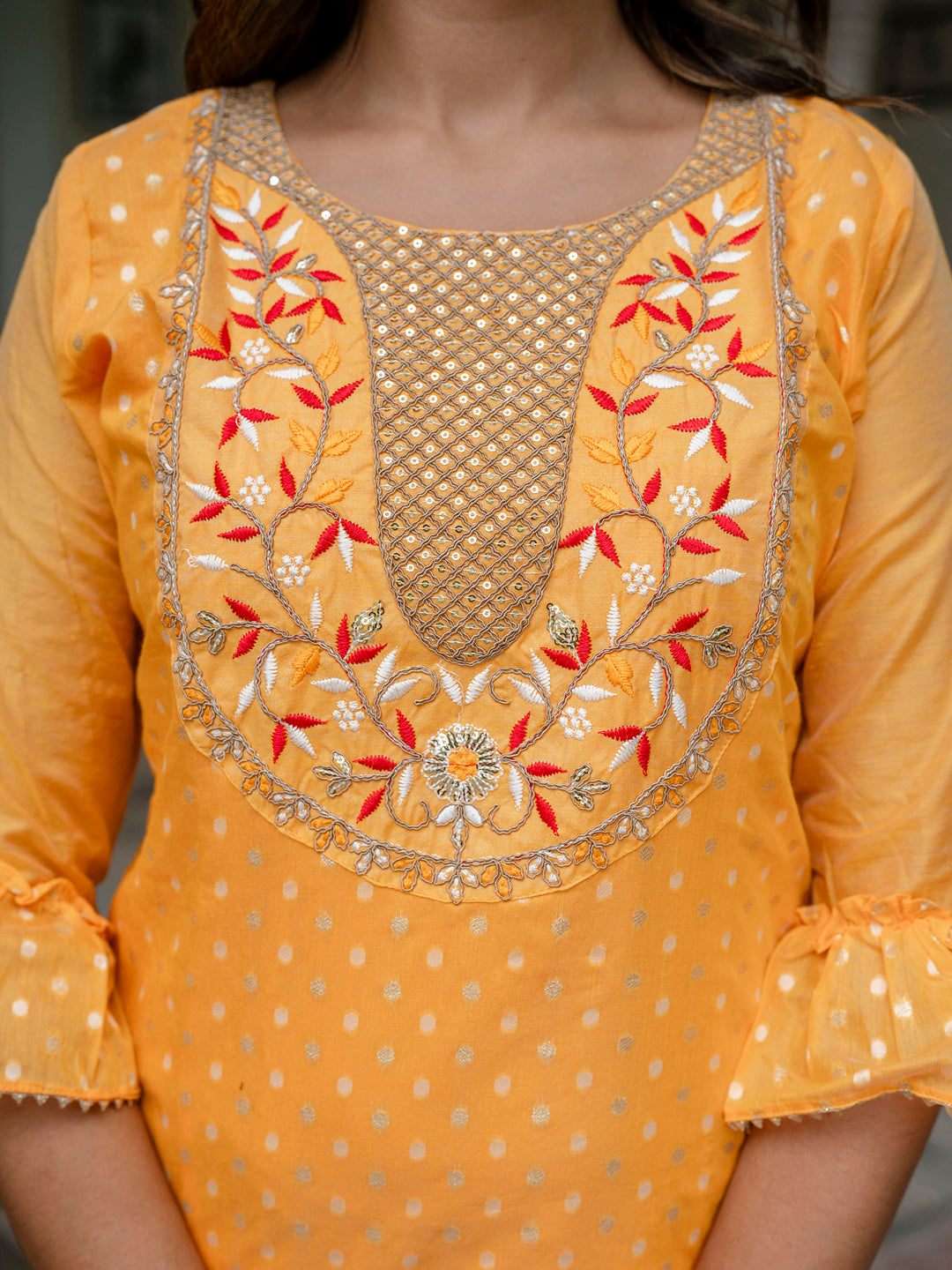 Girisha Chanderi Silk Kurta Set: Coding Embroidery, Party Wear Elegance