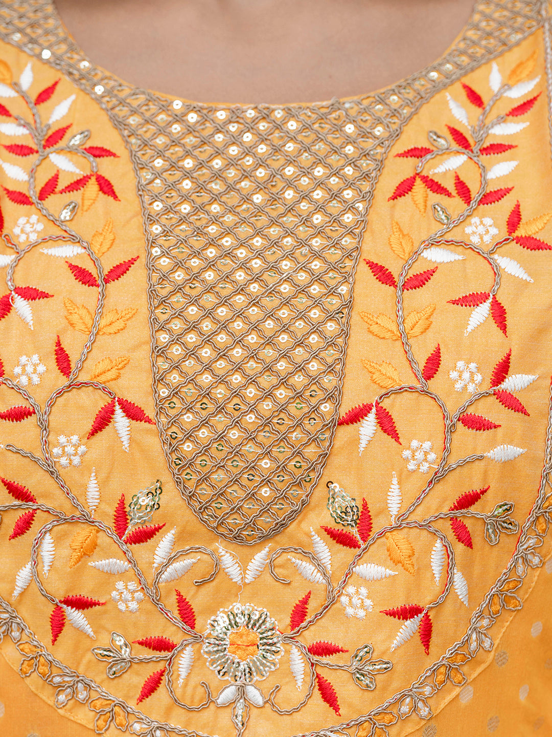 Girisha Chanderi Silk Kurta Set: Coding Embroidery, Party Wear Elegance