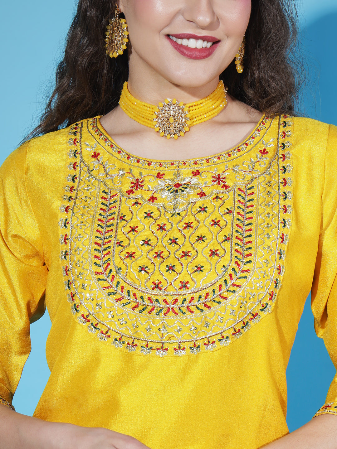 VredeVogel  Women Kurta and Trousers Pant Set Pure Silk Blend