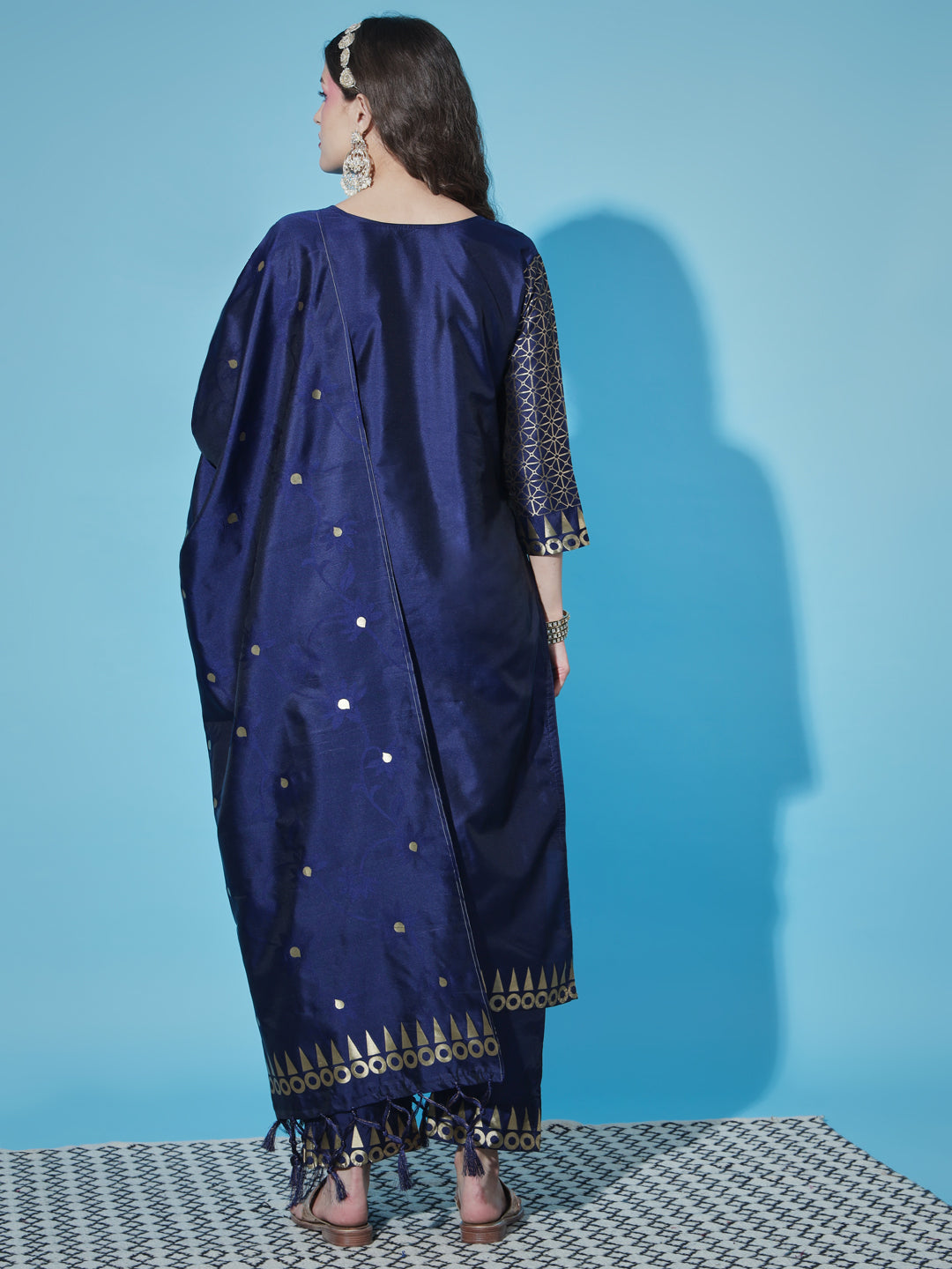 VredeVogel Cotton Silk Jacquard Kurta Pant With Banarasi Silk dupatta