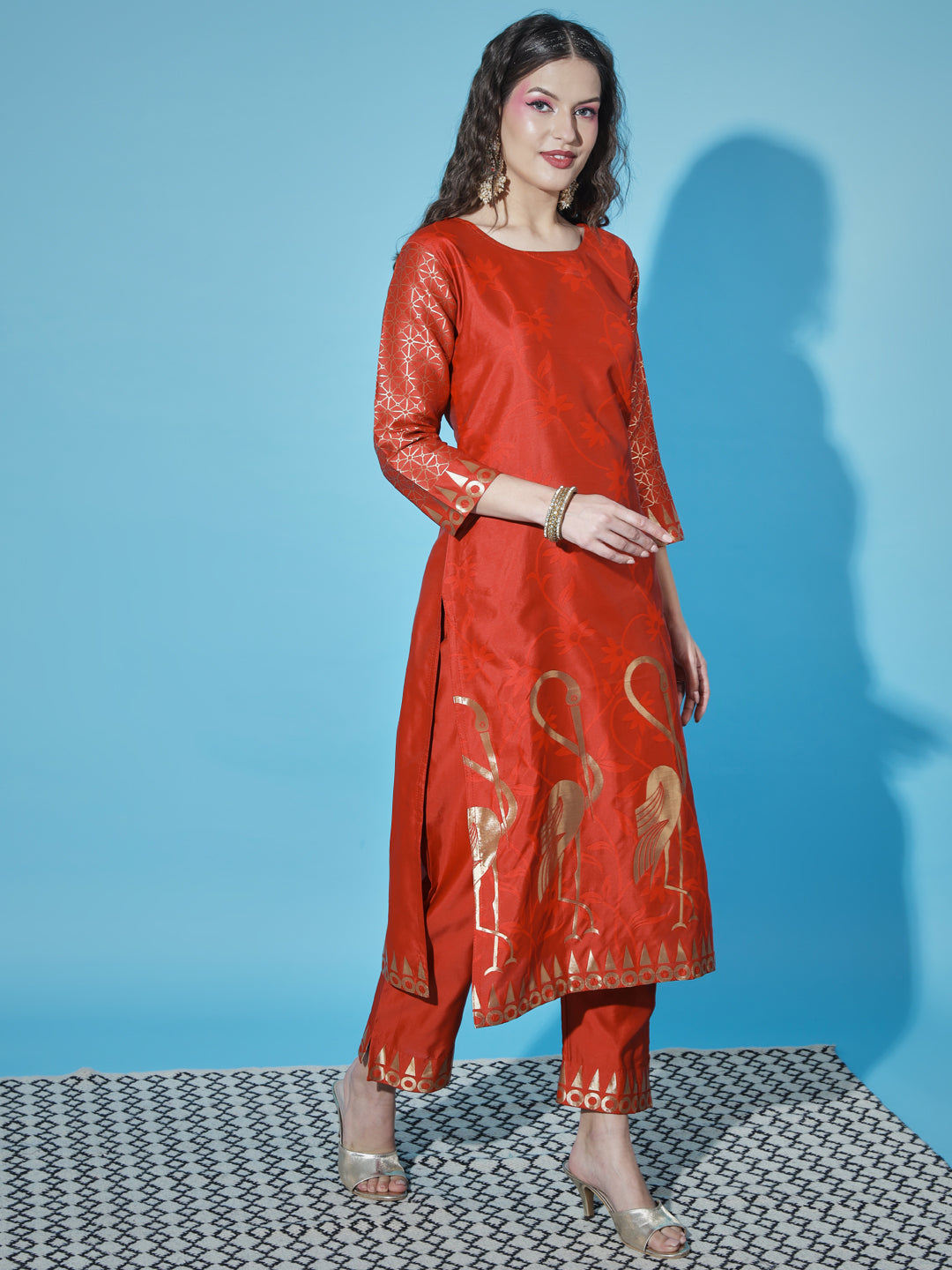 VredeVogel Cotton Silk Jacquard Kurta Pant With Banarasi Silk dupatta