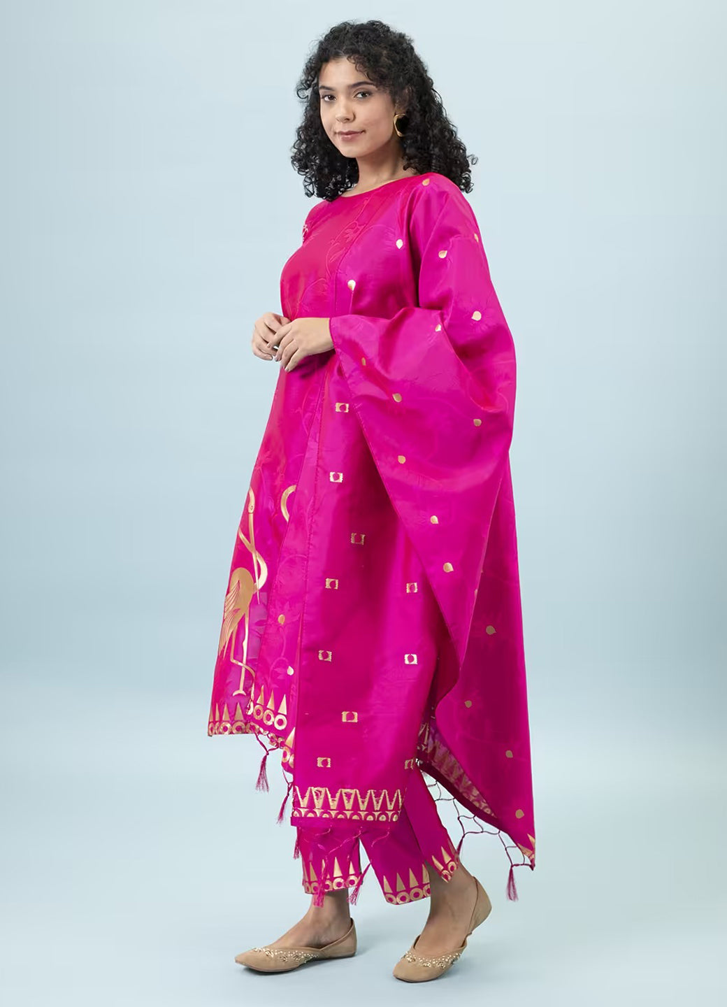 Yamini Cotton Silk Jacquard Kurta Pant with Banarasi Silk Dupatta – Elegant Ethnic 3-Piece Set for Women