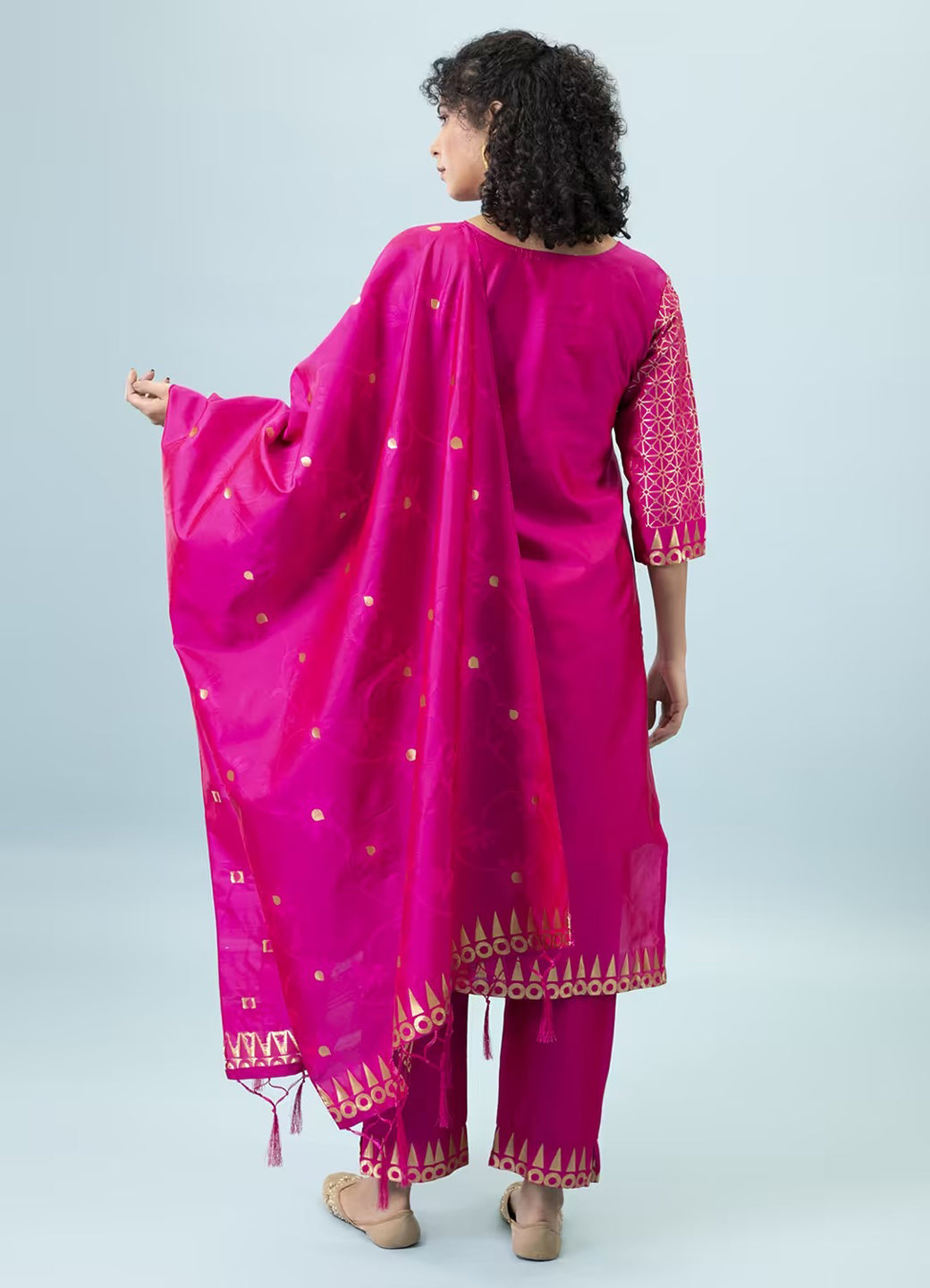 Yamini Cotton Silk Jacquard Kurta Pant with Banarasi Silk Dupatta – Elegant Ethnic 3-Piece Set for Women
