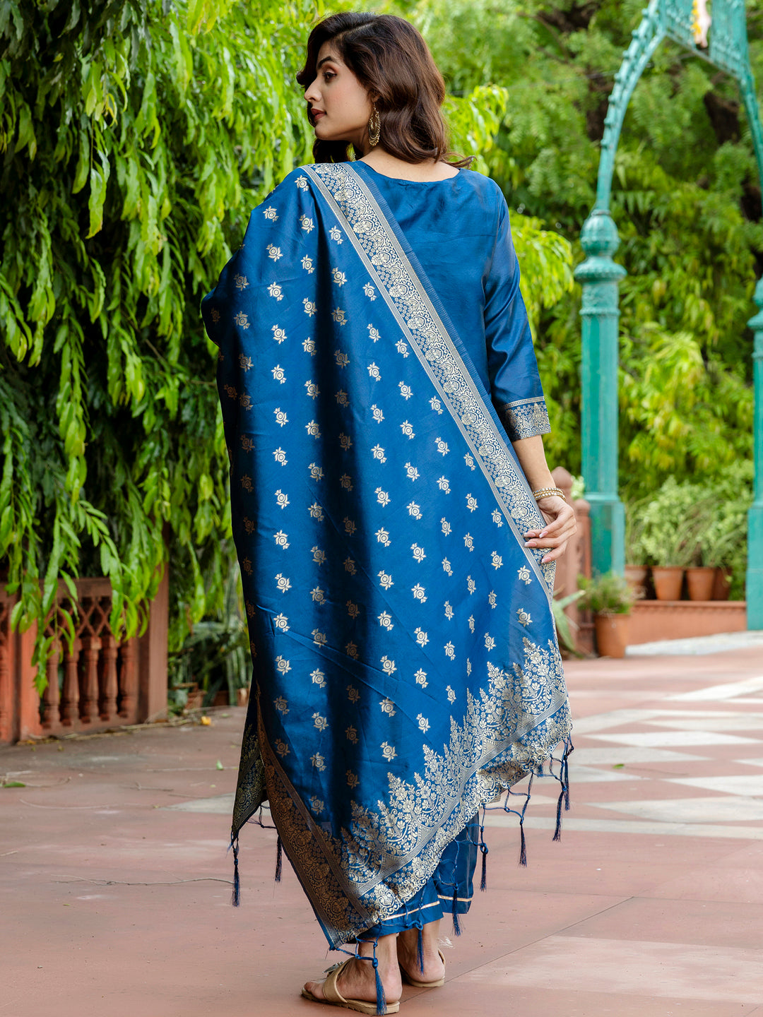 Sumiti Cotton Silk Jacquard Kurta Pant with Banarasi Dupatta – Stylish Party Wear Ethnic Ensemble for Women