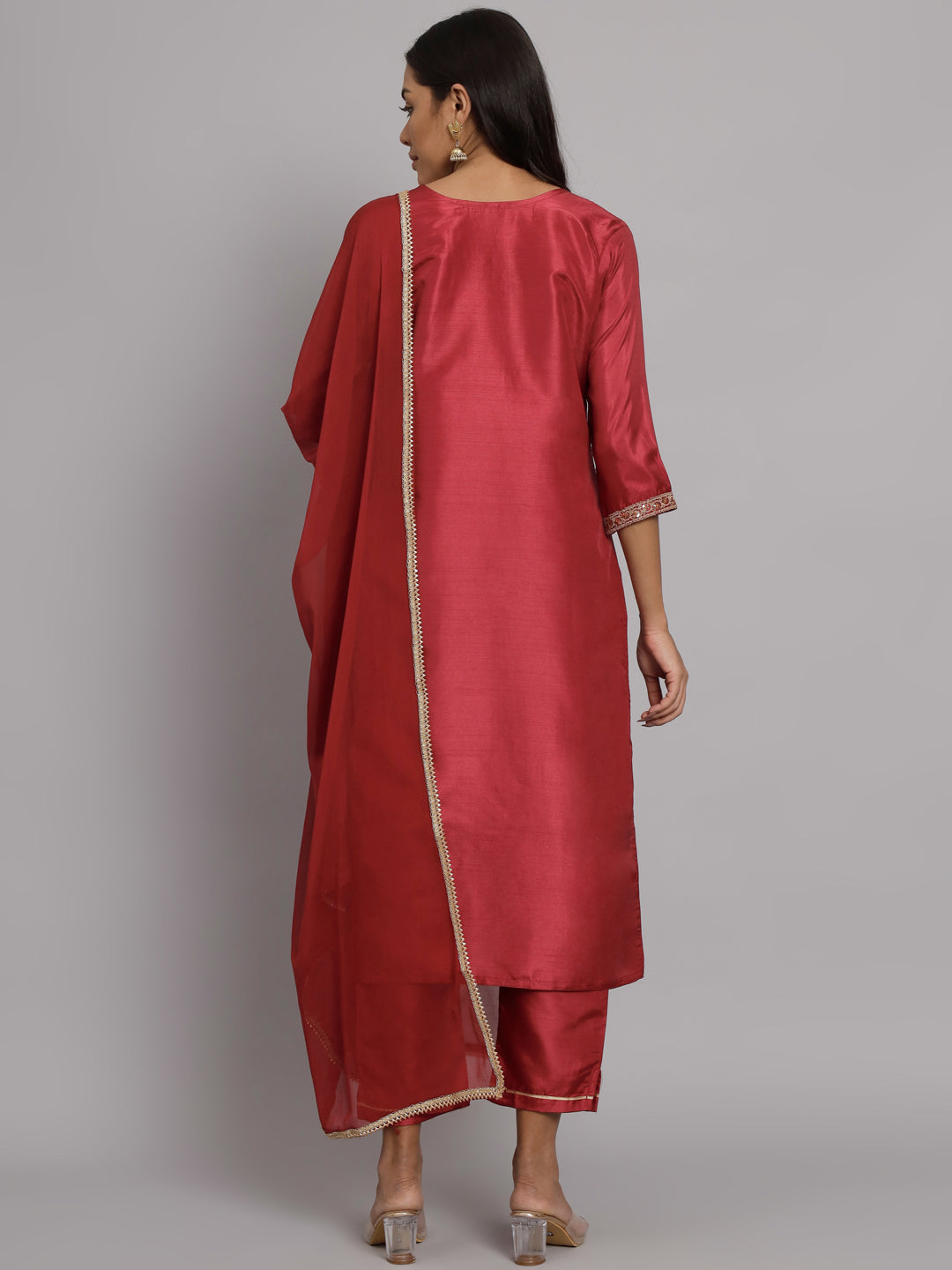 VredeVogel Silk Blend Heavy Zari Work Kurta and Trousers Pant Set