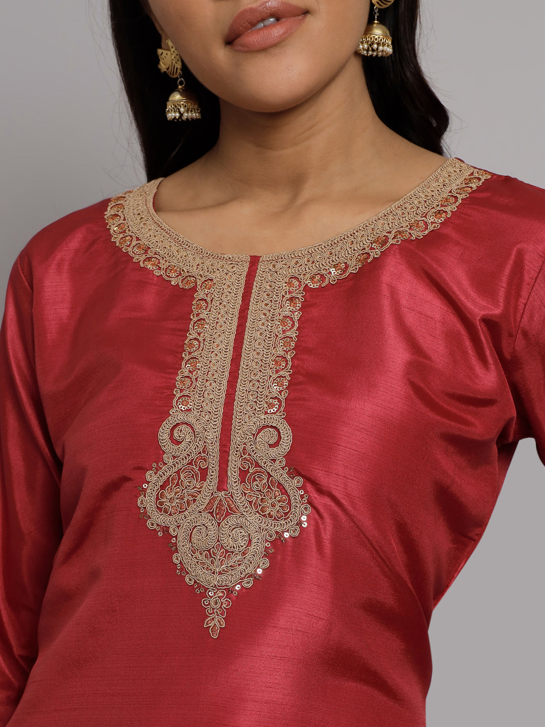 VredeVogel Silk Blend Heavy Zari Work Kurta and Trousers Pant Set