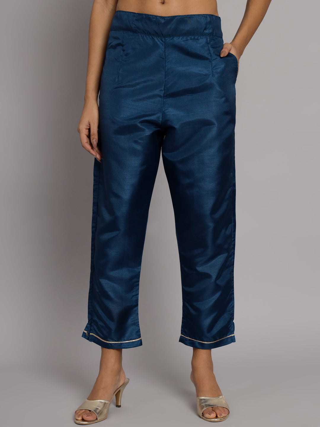 VredeVogel Silk Blend Heavy Zari Work Kurta and Trousers Pant Set