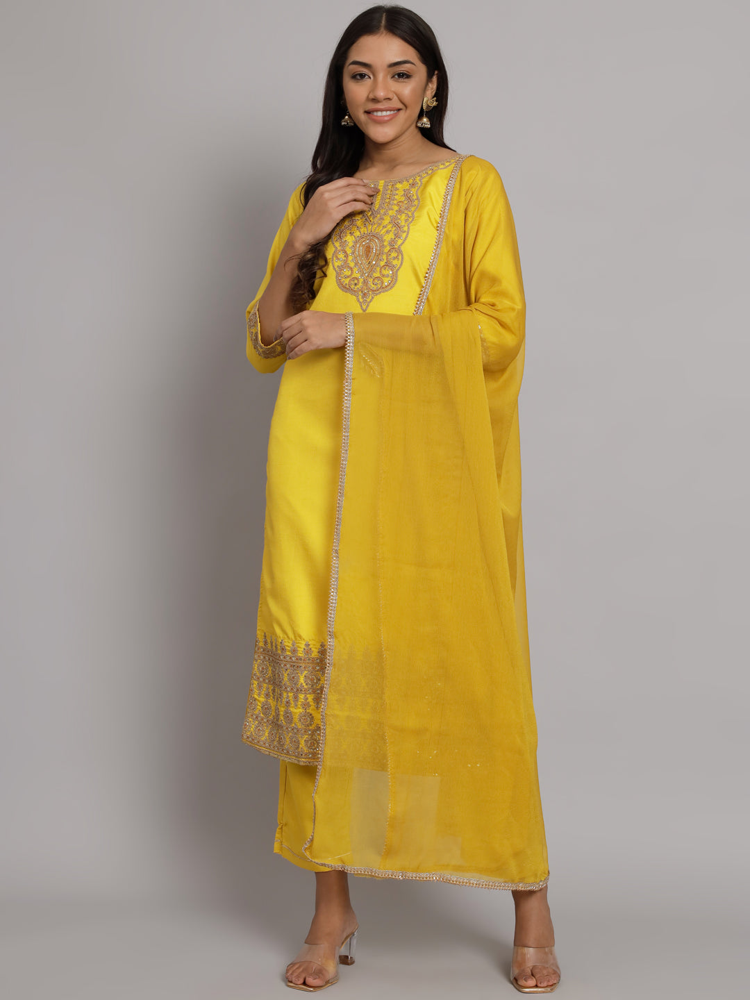 VredeVogel Silk Blend Heavy Zari Work Kurta and Trousers Pant Set