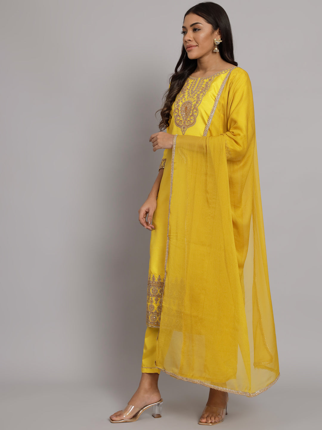 VredeVogel Silk Blend Heavy Zari Work Kurta and Trousers Pant Set