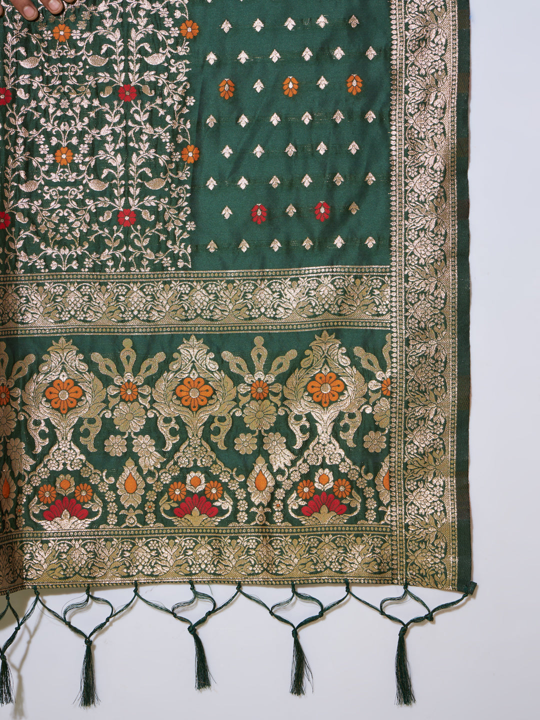VredeVogel Cotton Silk Jacquard Kurta Pant With Heavy Banarasi Silk Dupatta