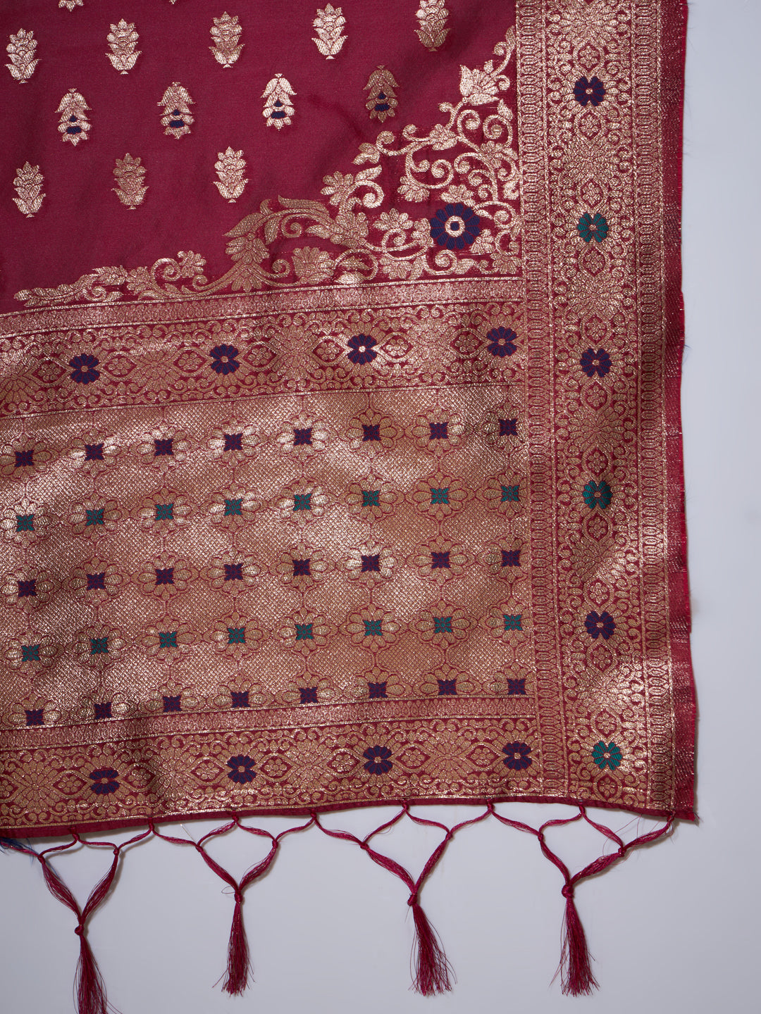 VredeVogel Cotton Silk Jacquard Kurta Pant With Heavy Banarasi Silk Dupatta