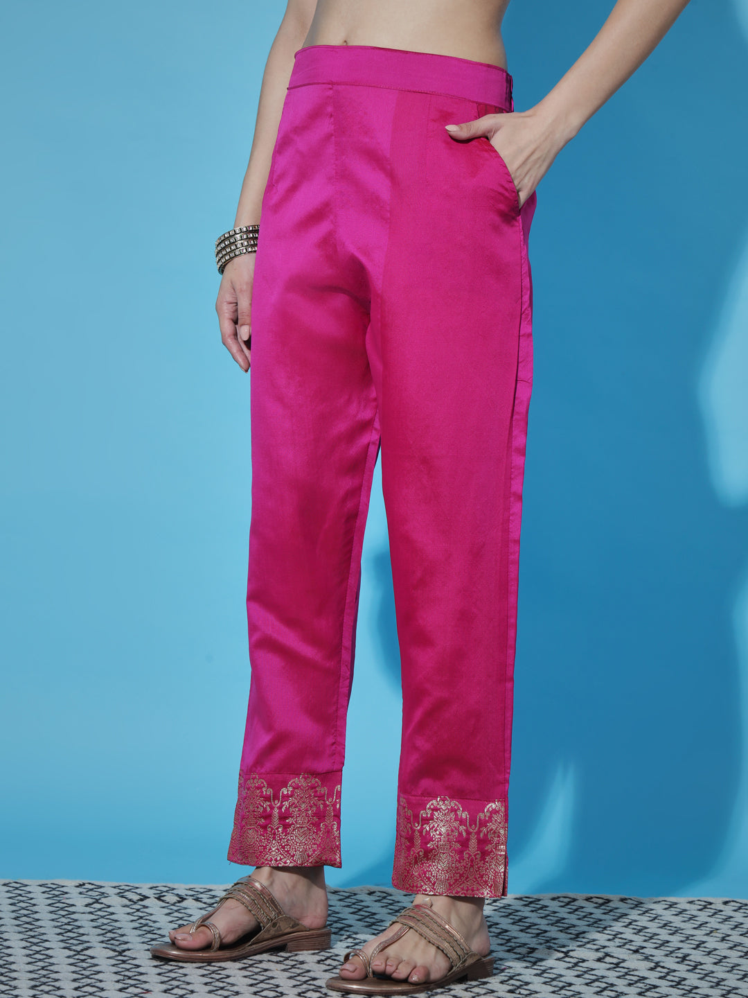 VredeVogel Cotton Silk Jacquard Kurta Pant With Heavy Banarasi Silk Dupatta