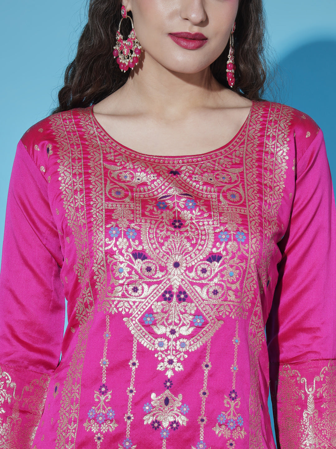 VredeVogel Cotton Silk Jacquard Kurta Pant With Heavy Banarasi Silk Dupatta