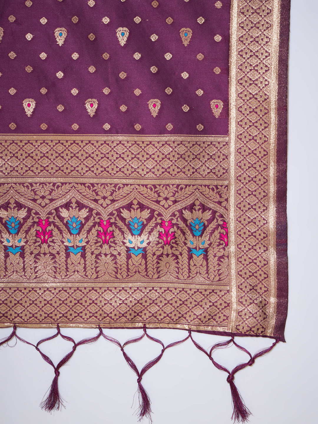 VredeVogel Cotton Silk Jacquard Kurta Pant With Heavy Banarasi Silk Dupatta