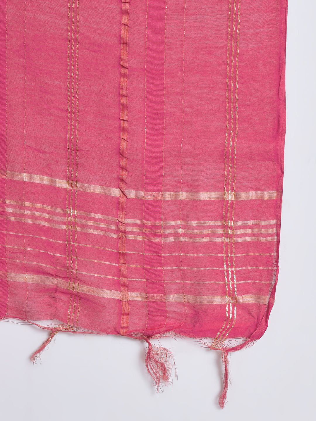 VredeVogel Kurta and Trouser Duppata Set Chanderi Modal Butti