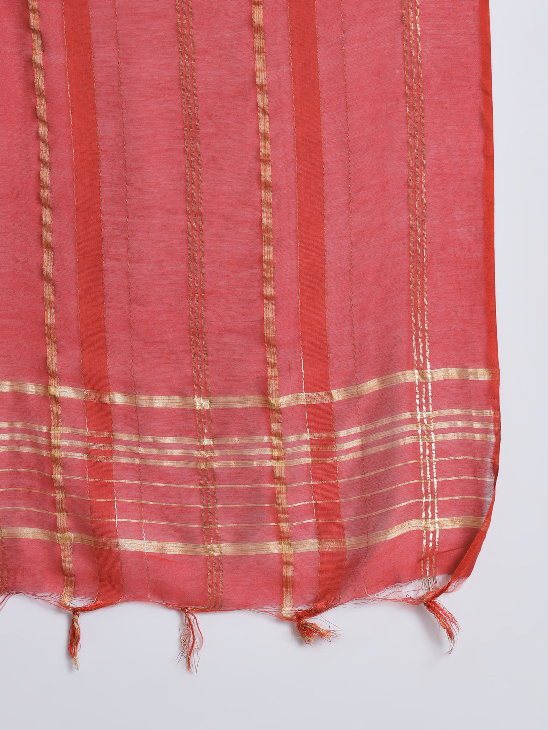 VredeVogel Kurta and Trouser Duppata Set Chanderi Modal Butti