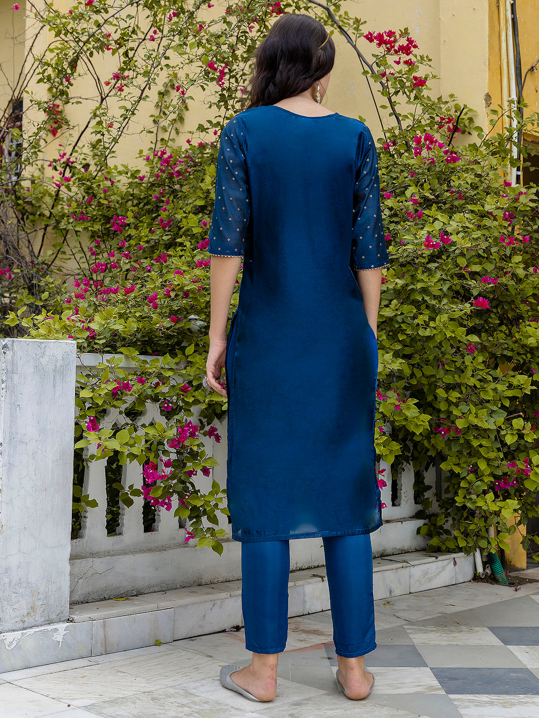 Zavya Kurta and Trouser Duppata Set Chanderi Modal Butti
