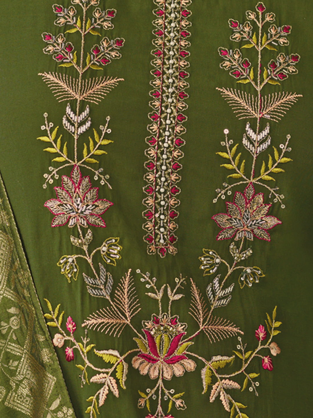VredeVogel Women Kurta and Trouser Duppata Set Pure Viscose Silk
