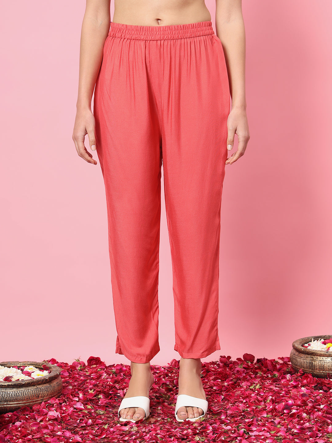 VredeVogel Flared Kurta and Trousers Pant Set Cotton Silk Blend