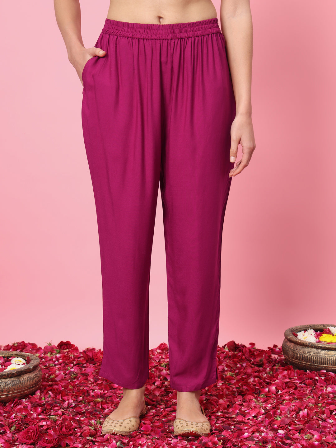 VredeVogel Flared Kurta and Trousers Pant Set Cotton Silk Blend