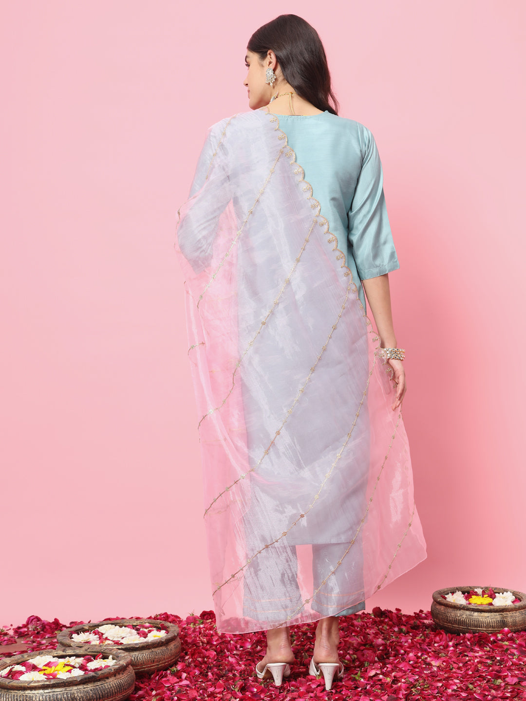 VredeVogel Silk Blend Kurta and Trouser Pant Set