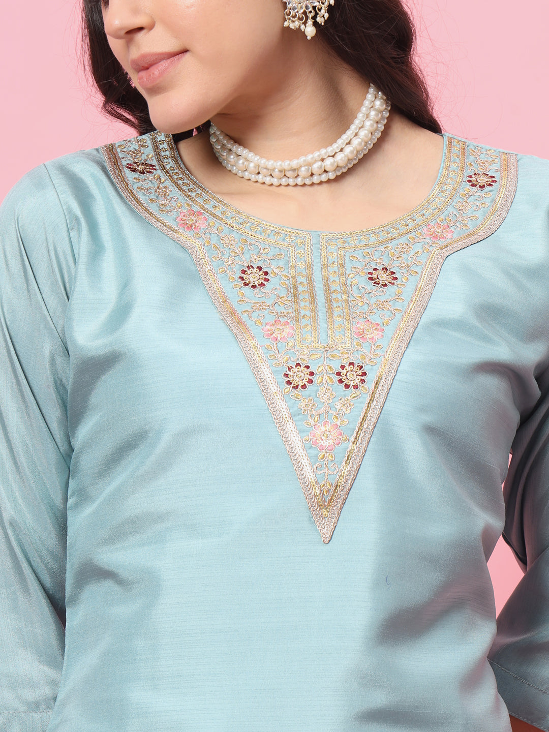 VredeVogel Silk Blend Kurta and Trouser Pant Set