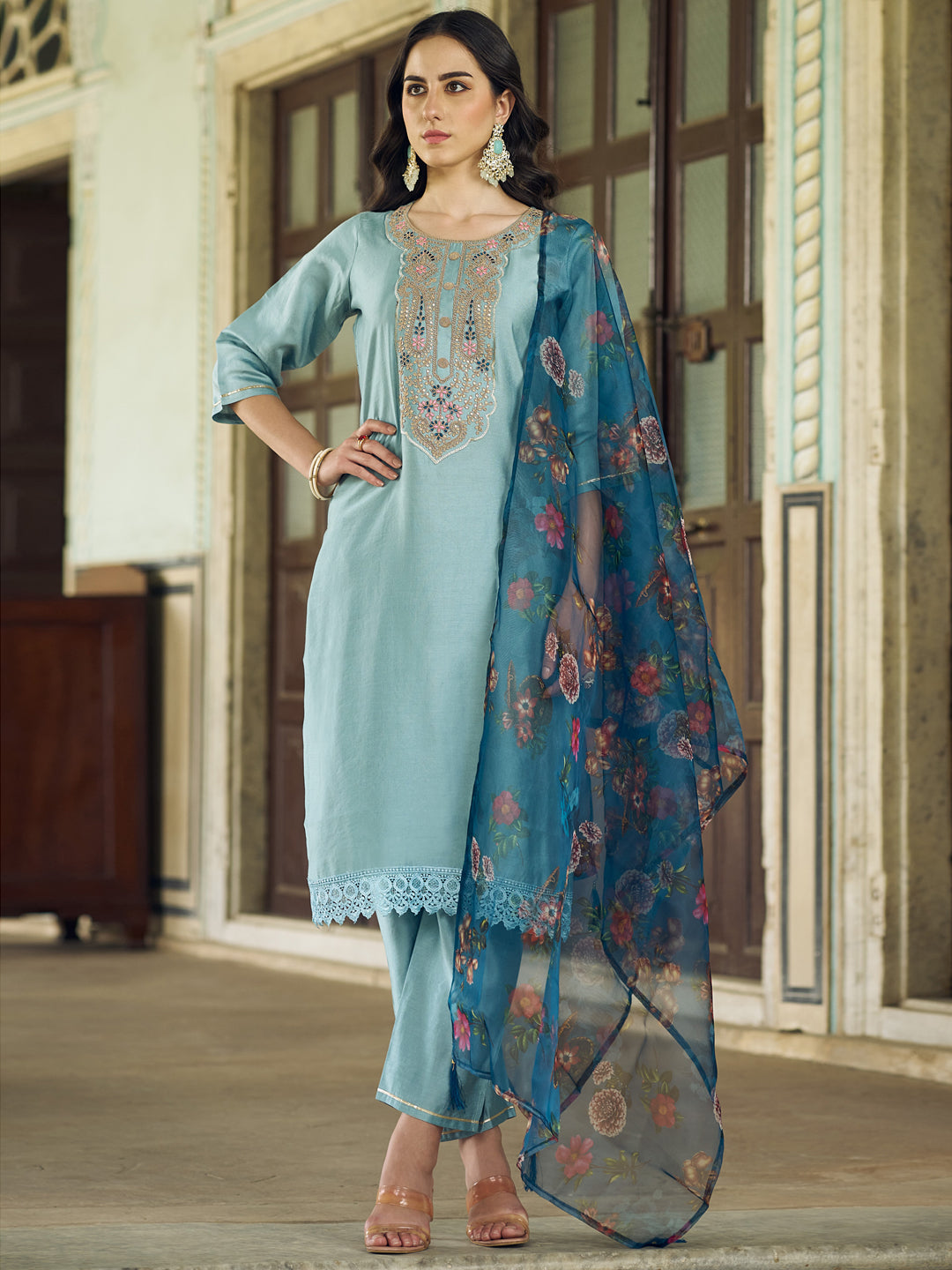 VredeVogel Women Kurta and Pant Sets Viscose Rayon Fabric