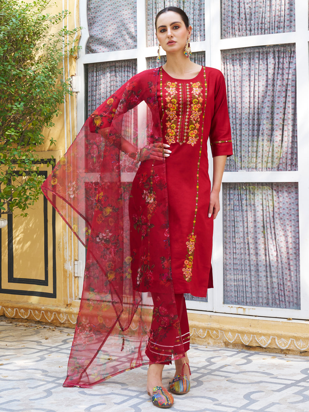 VredeVogel Women Kurta and Pant Sets Viscose Rayon Fabric