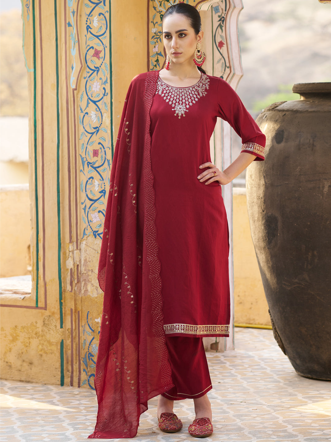 VredeVogel Women Kurta and Pant Sets Viscose Rayon Fabric