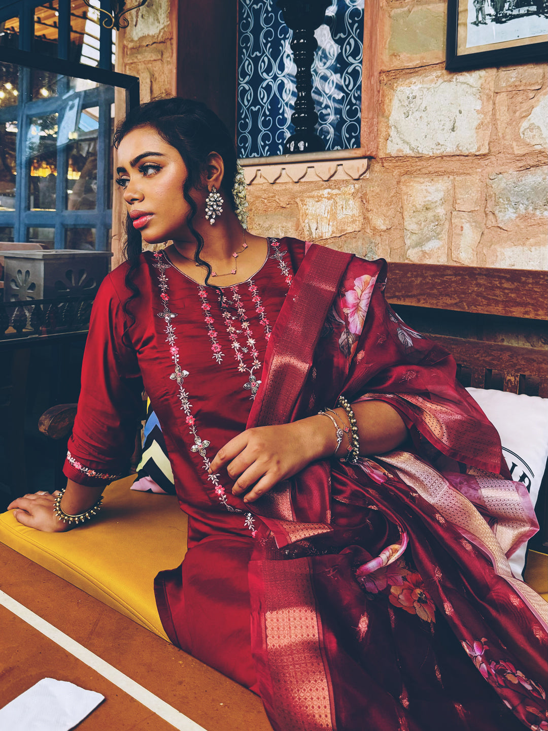 VredeVogel Women Kurta and Pant Sets  Viscos Roman Silk Fabric