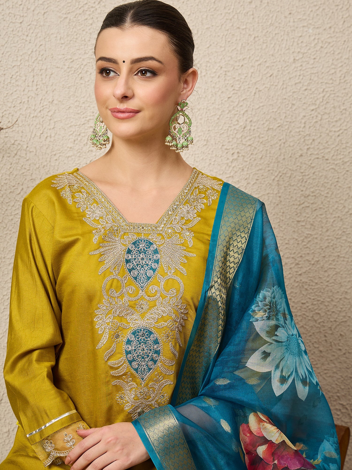 Dhaaga-e-Dil Lemon Women Viscose Rayon suit Set