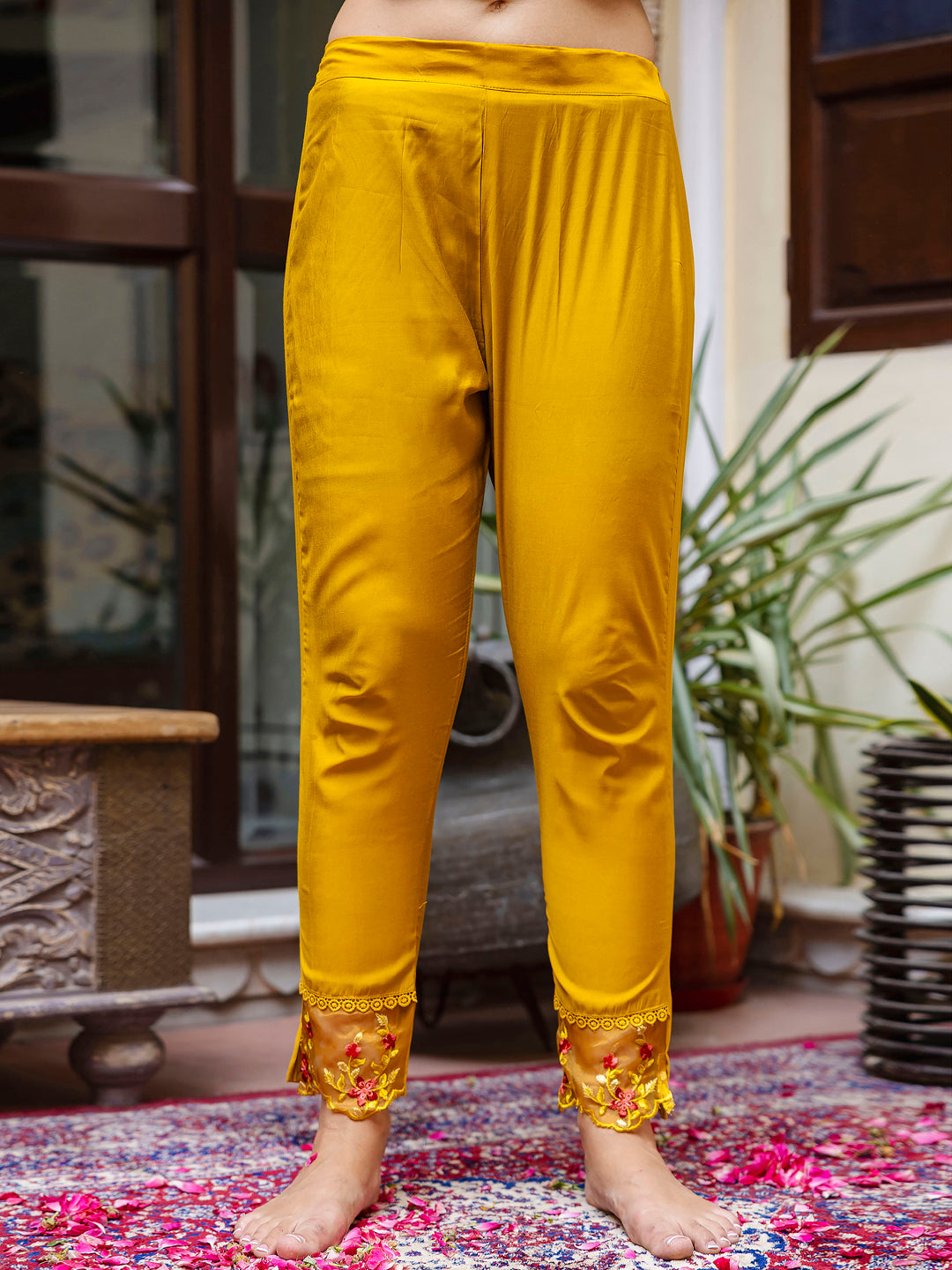 VredeVogel Viscose Roman Silk Calf Length Kurta Set Dupatta