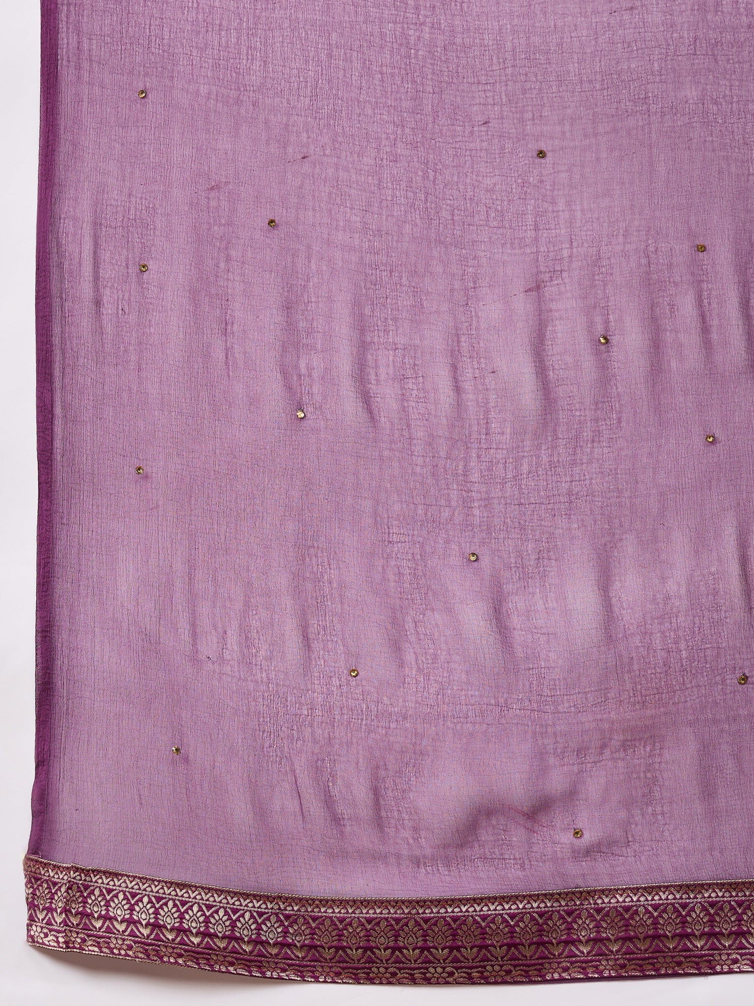 Heera Purple Women Cotton Silk Blend Straight Suit Set with Handwork