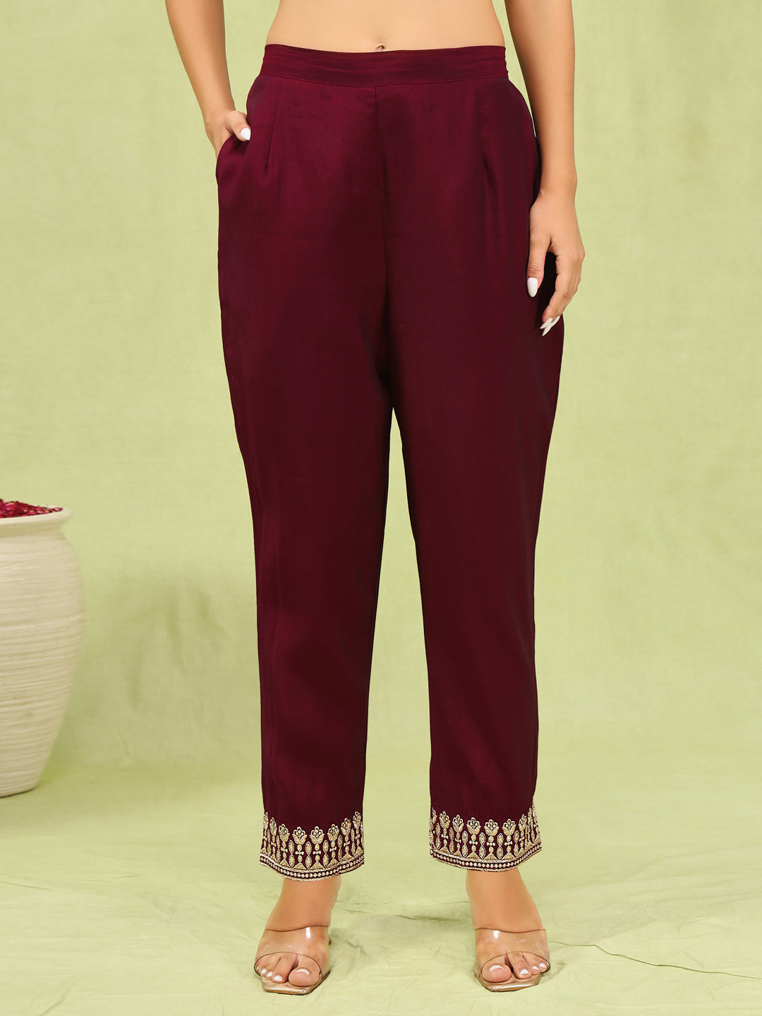Megha Women’s Viscose Roman Silk Embroidery Straight Kurta Pant with Dupatta Set